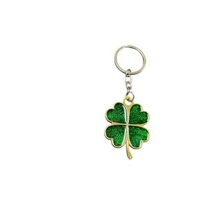 Green Rhinestone Clover Key Holder Bag Charm NWT